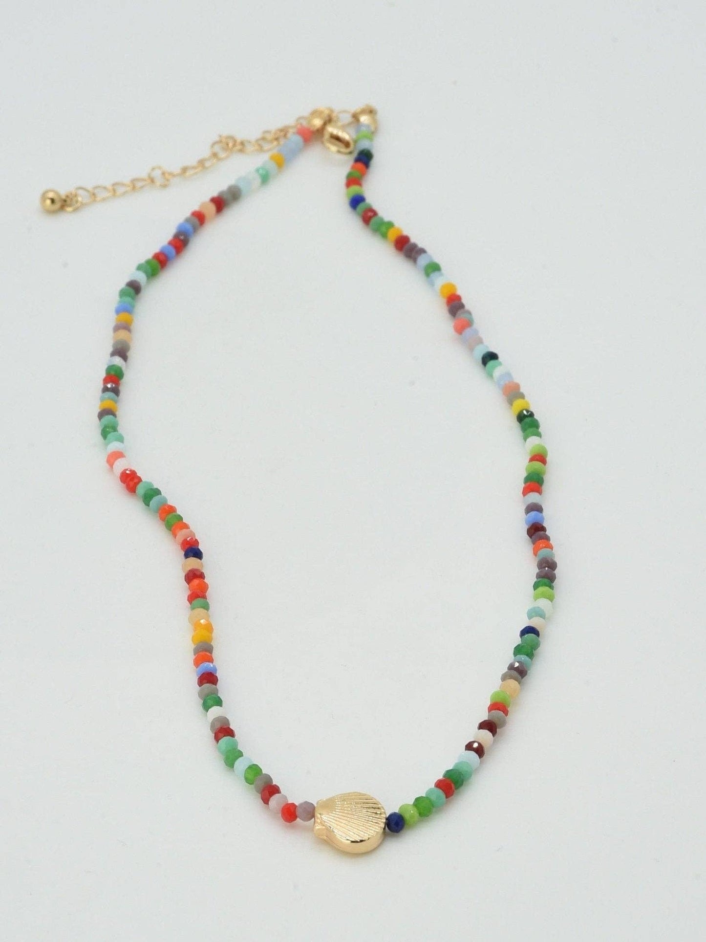 Beaded Shell Pendant Necklace