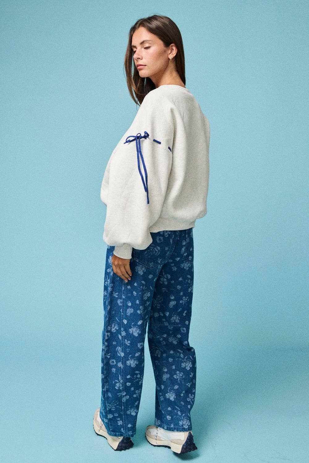 Oversized Tie-Detail Sweatshirt