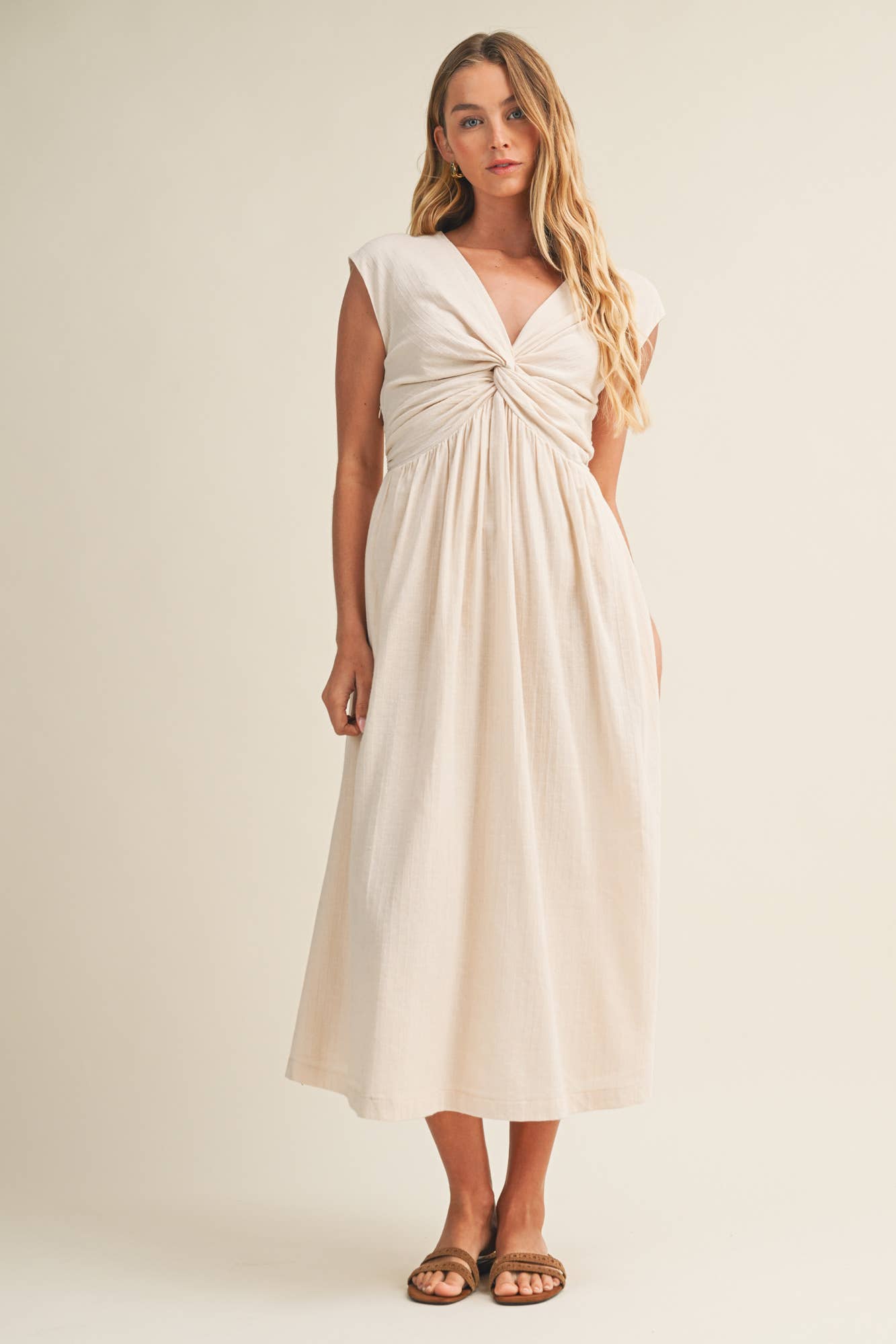 Twisted Knot Bodice A-Line Dress