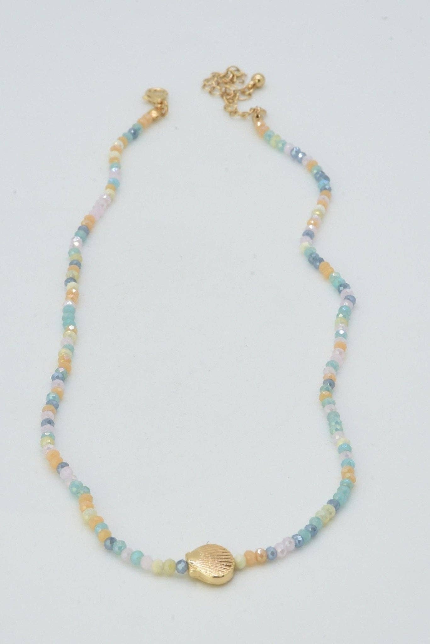 Beaded Shell Pendant Necklace