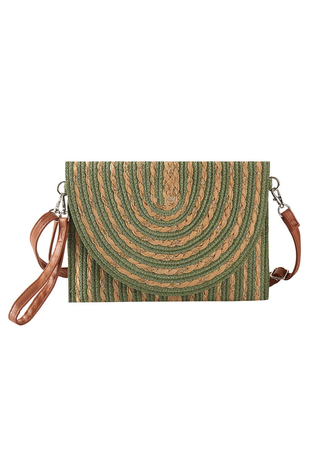 Mixed Straw Clutch/Crossbody