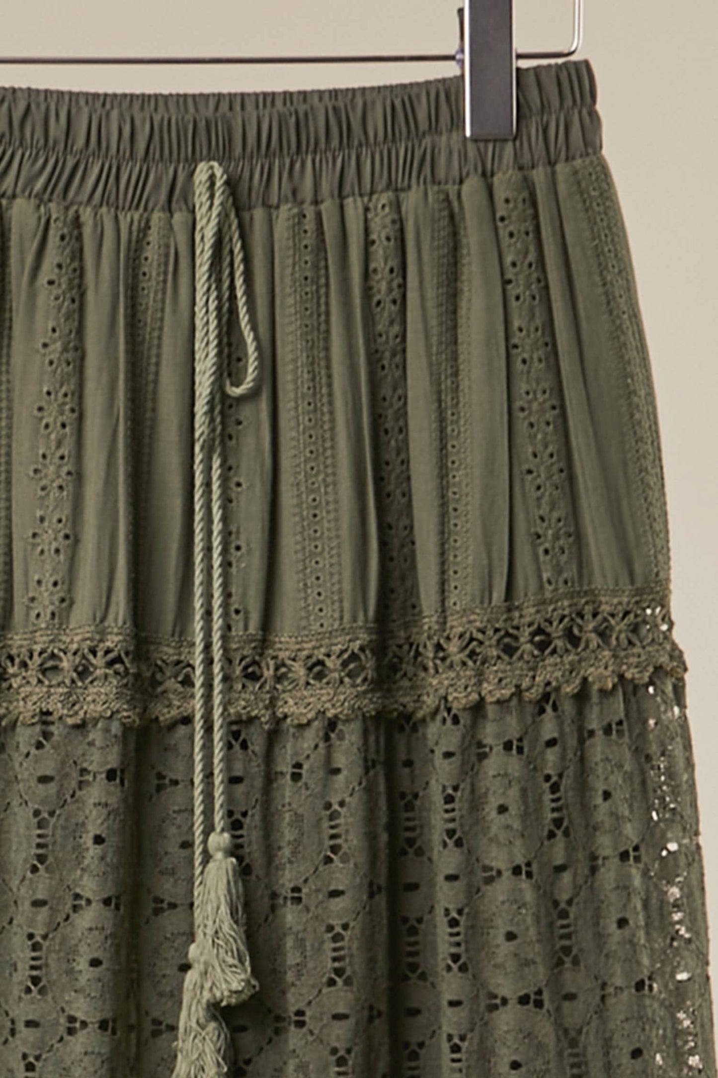 Maxi Skirt with Lace Trim
