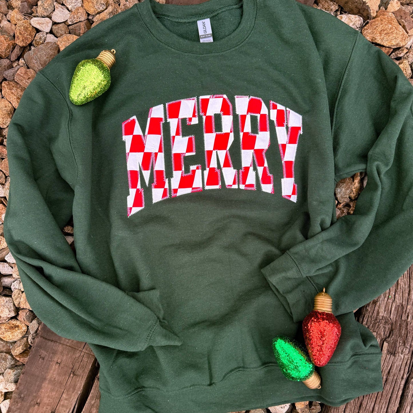 Forest Merry (Christmas) Checkerboard Sweatshirt