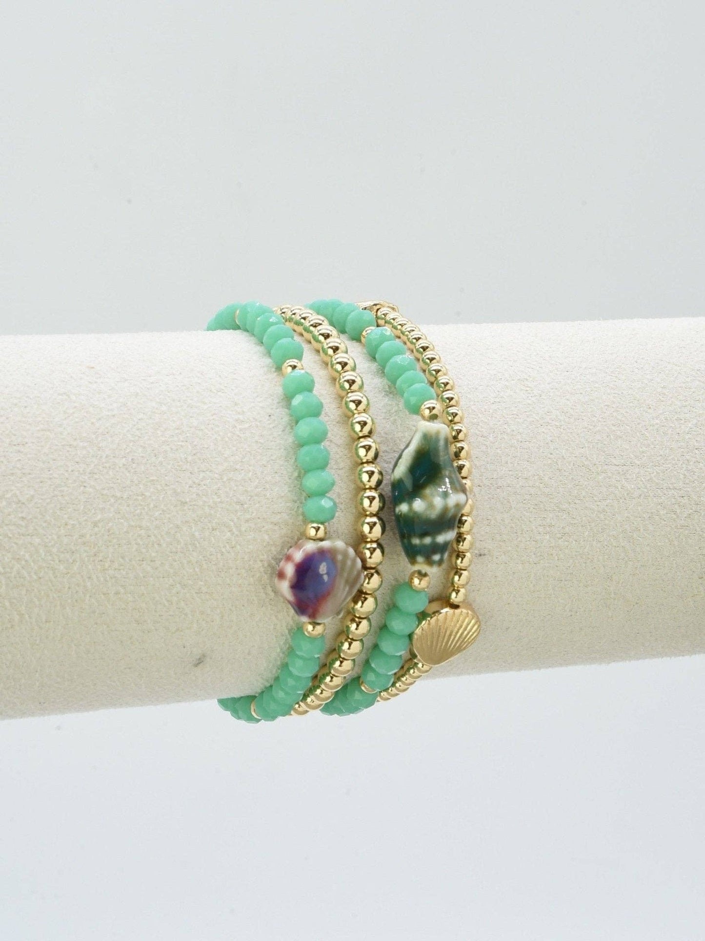 4 Piece Ceramic Stretch Bracelet Set