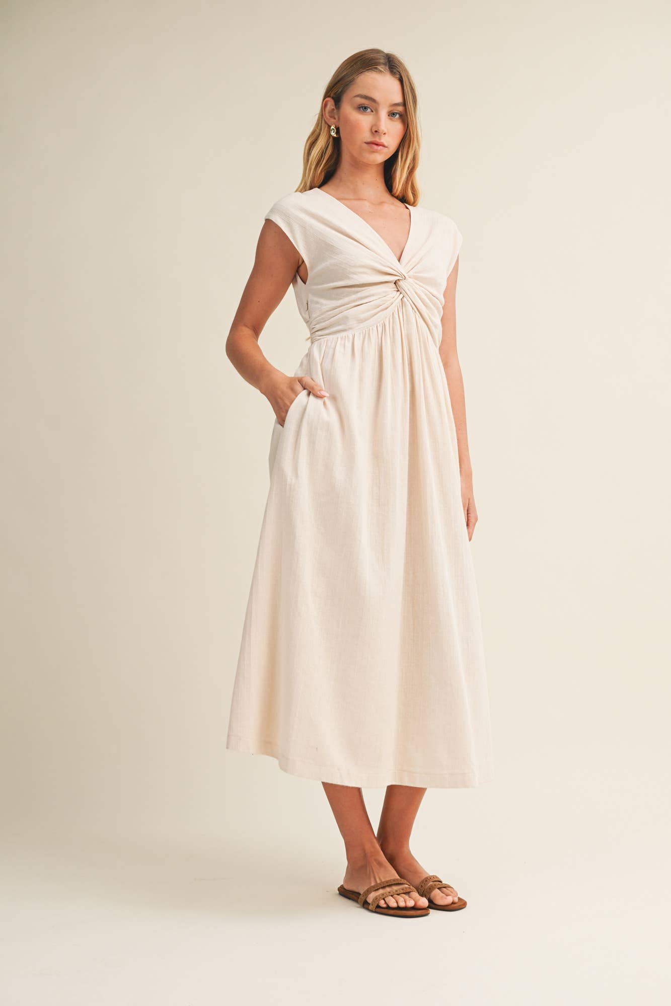Twisted Knot Bodice A-Line Dress