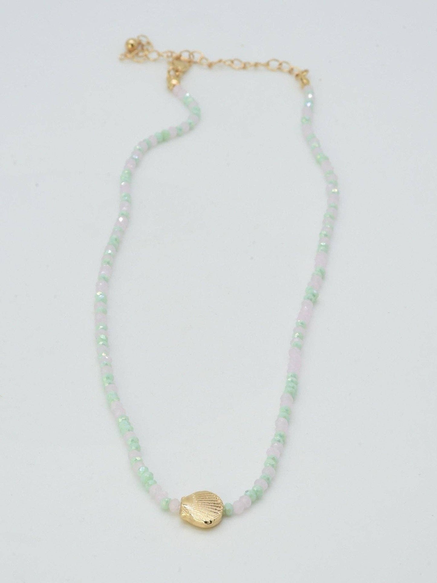 Beaded Shell Pendant Necklace