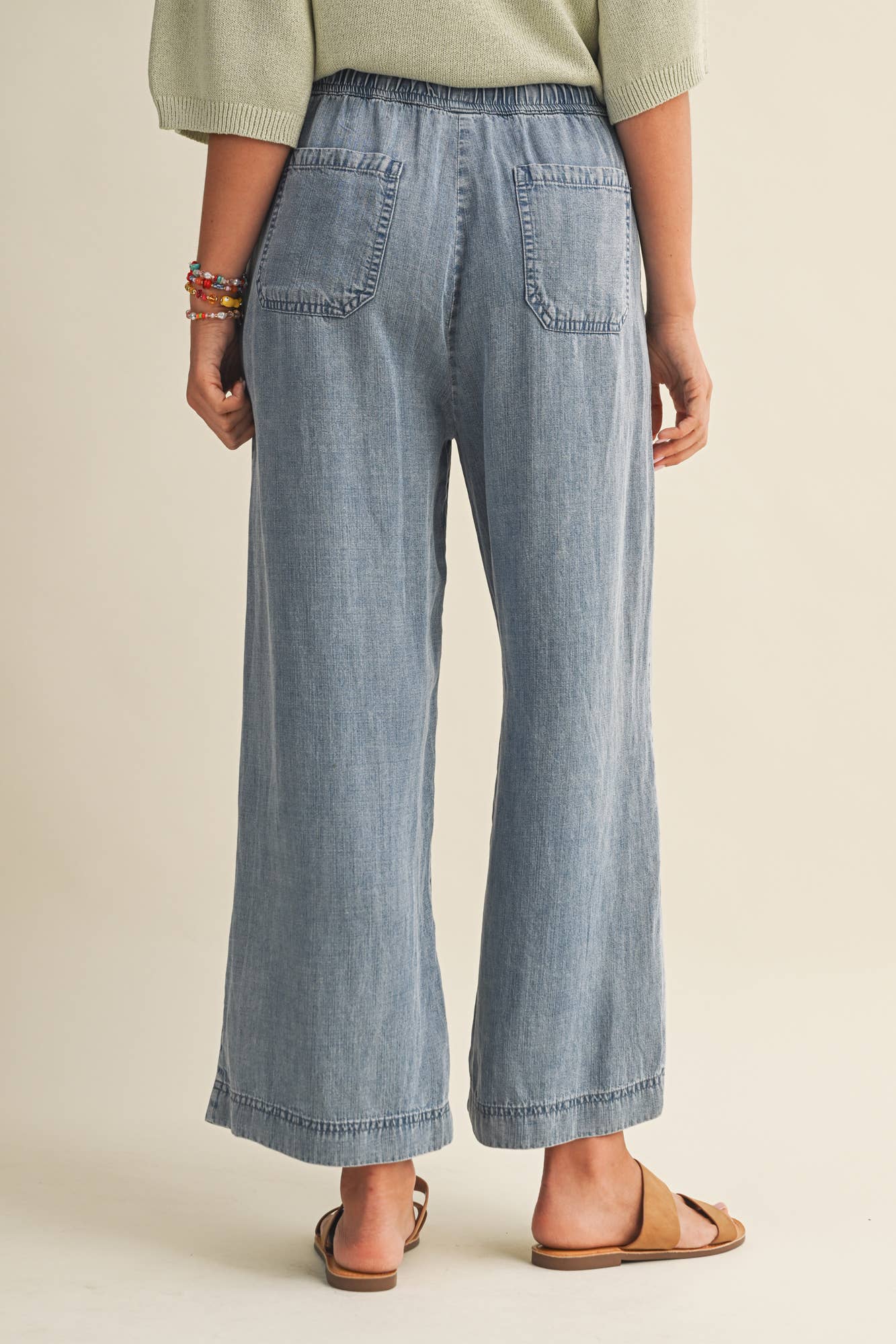 Drawstring Waist Patch Pocket Pants