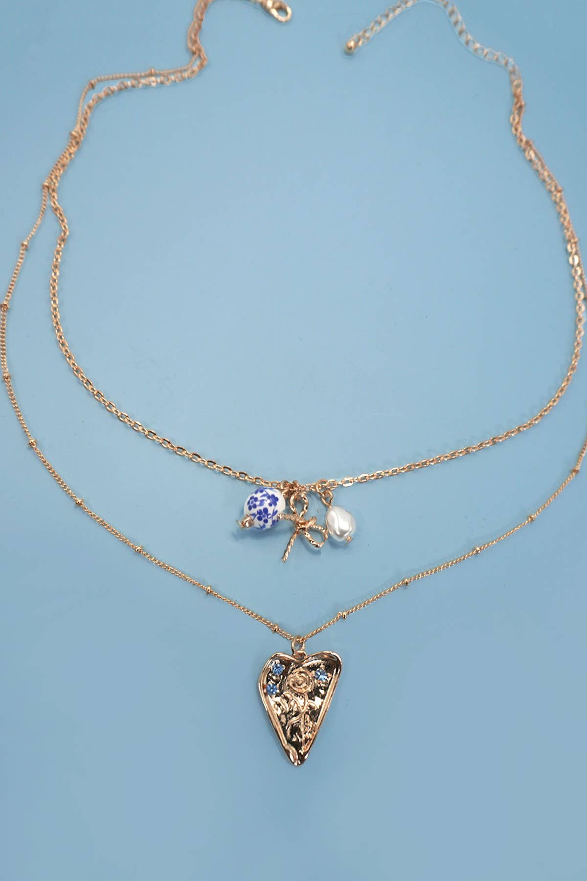 CERAMIC PORCELAIN LAYER CLUSTER CHARM NECKLACE