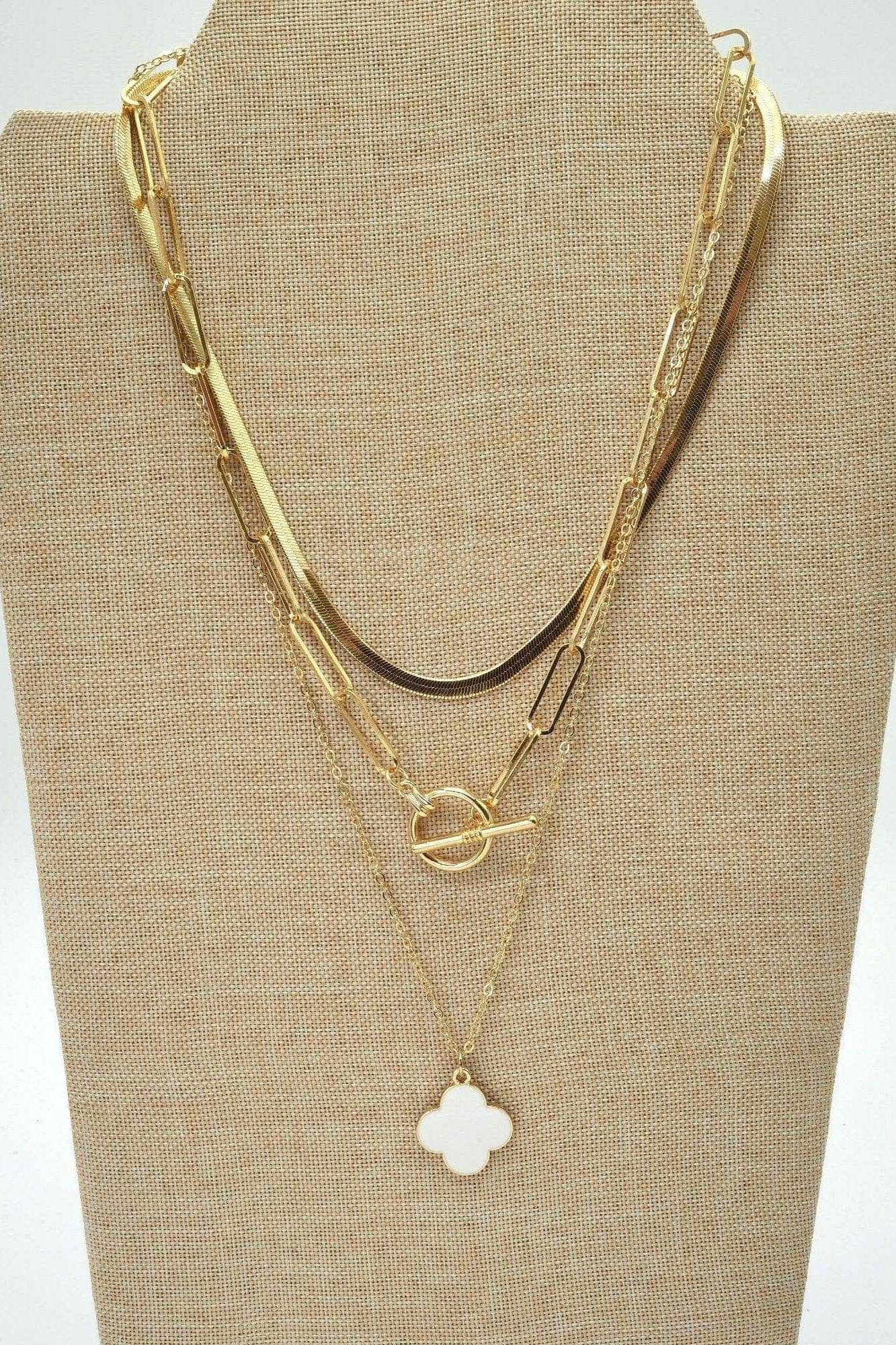 Multi Layered Clover Pendant Necklace