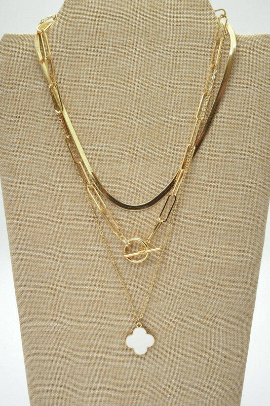 Multi Layered Clover Pendant Necklace