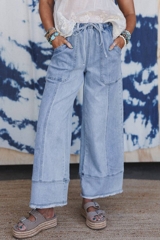 Seam Detail Raw Hem Pants LT