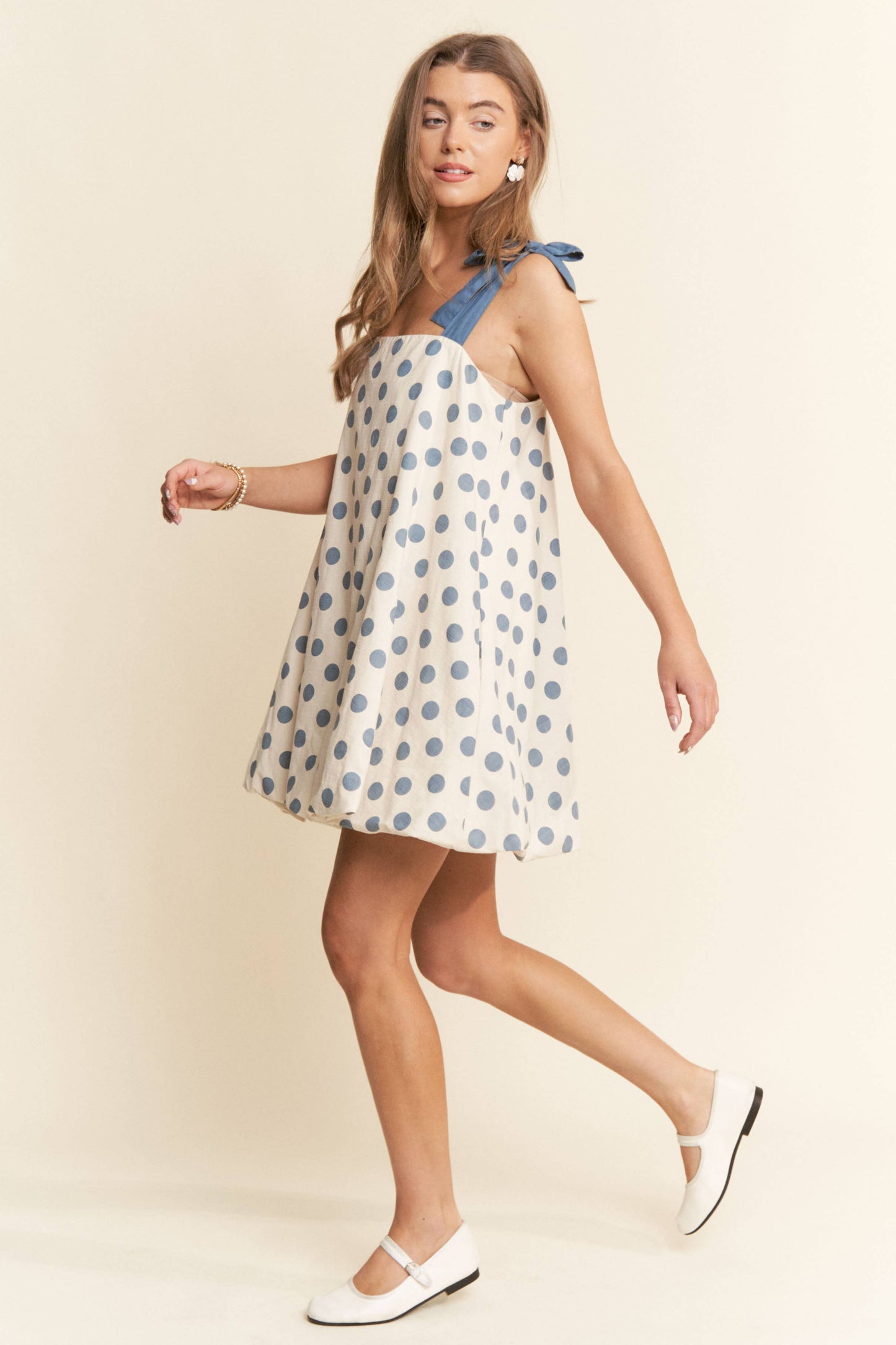 A-line Polka-dot Mini Dress