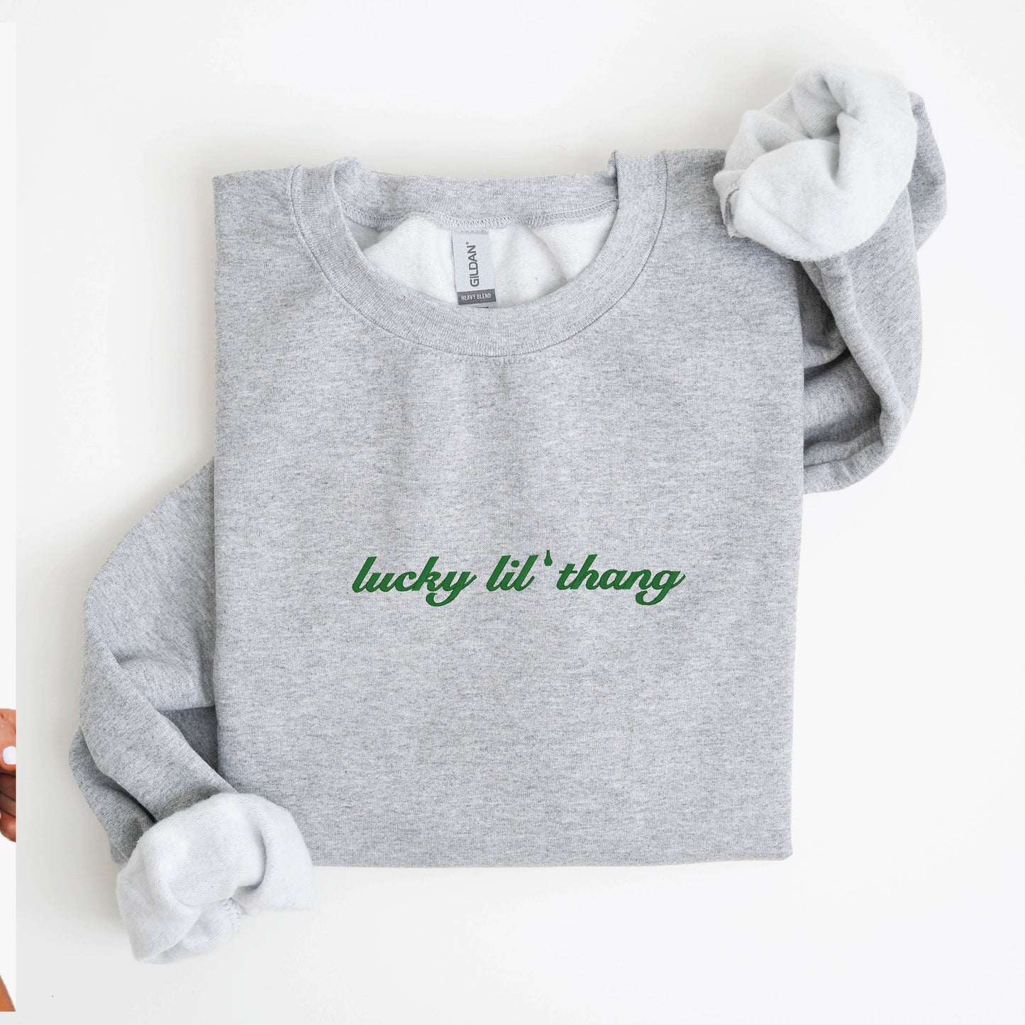 Embroidered St Patrick Day Crewneck Sweatshirt Lucky Sweater