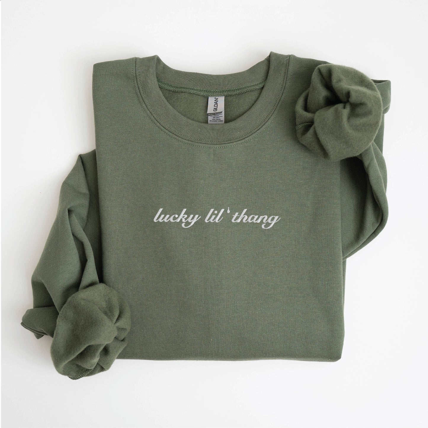 Embroidered St Patrick Day Crewneck Sweatshirt Lucky Sweater