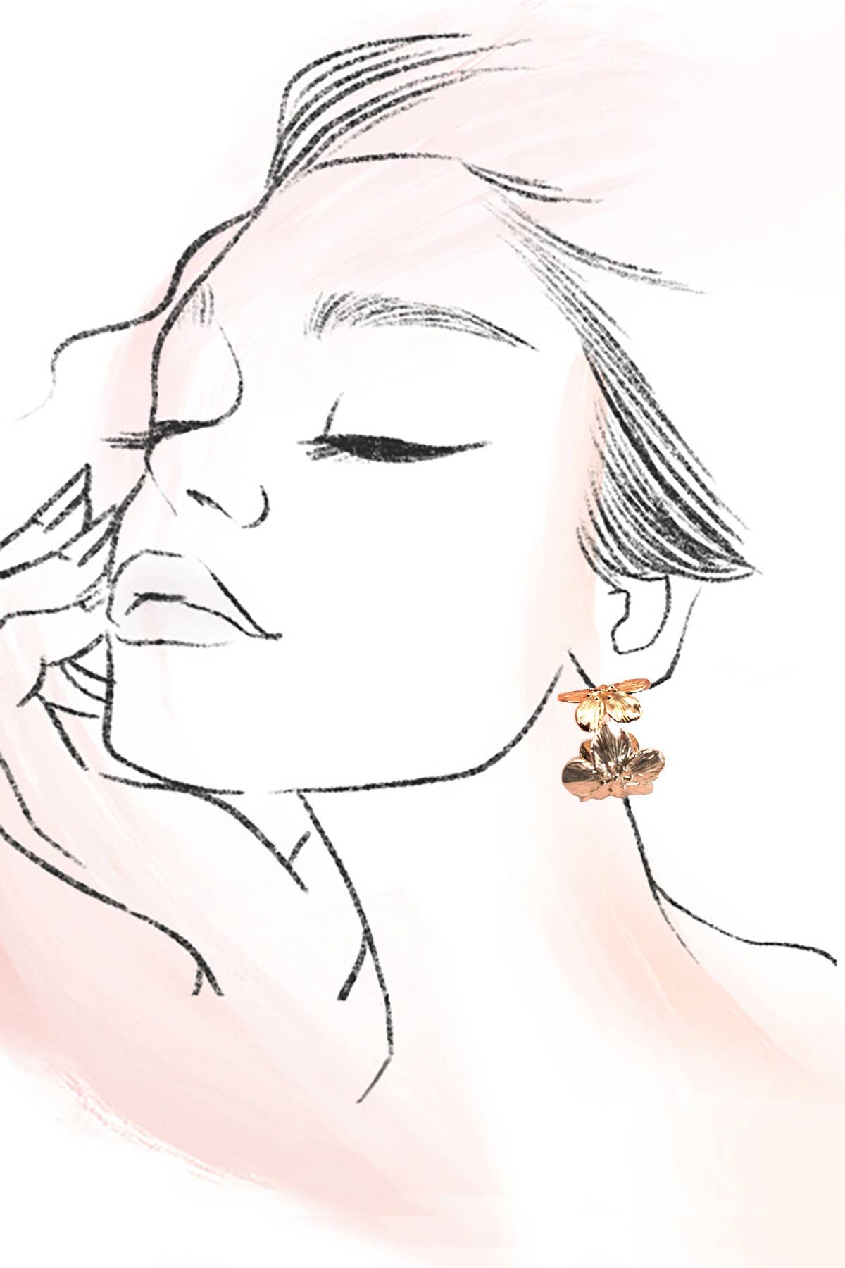 MULTI FLOWER CIRCULAR HOOP EARRINGS