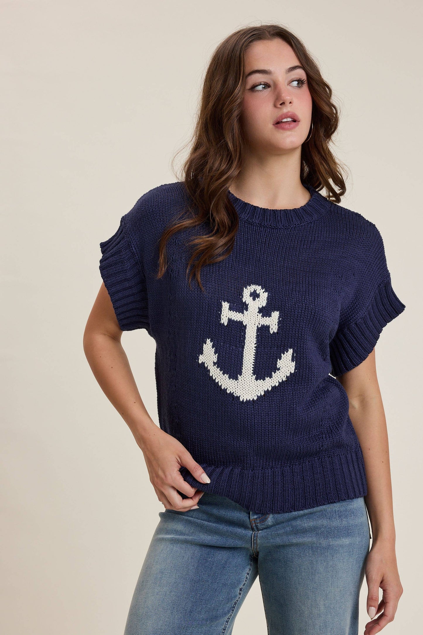 Coastal Anchor Sleeveless Sweater