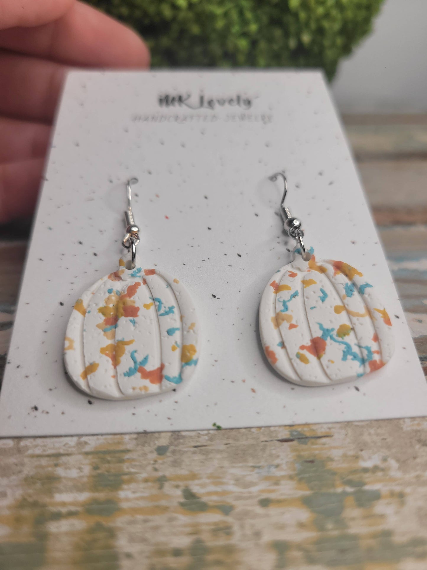 Fall Fetti White Pumpkin Dangles