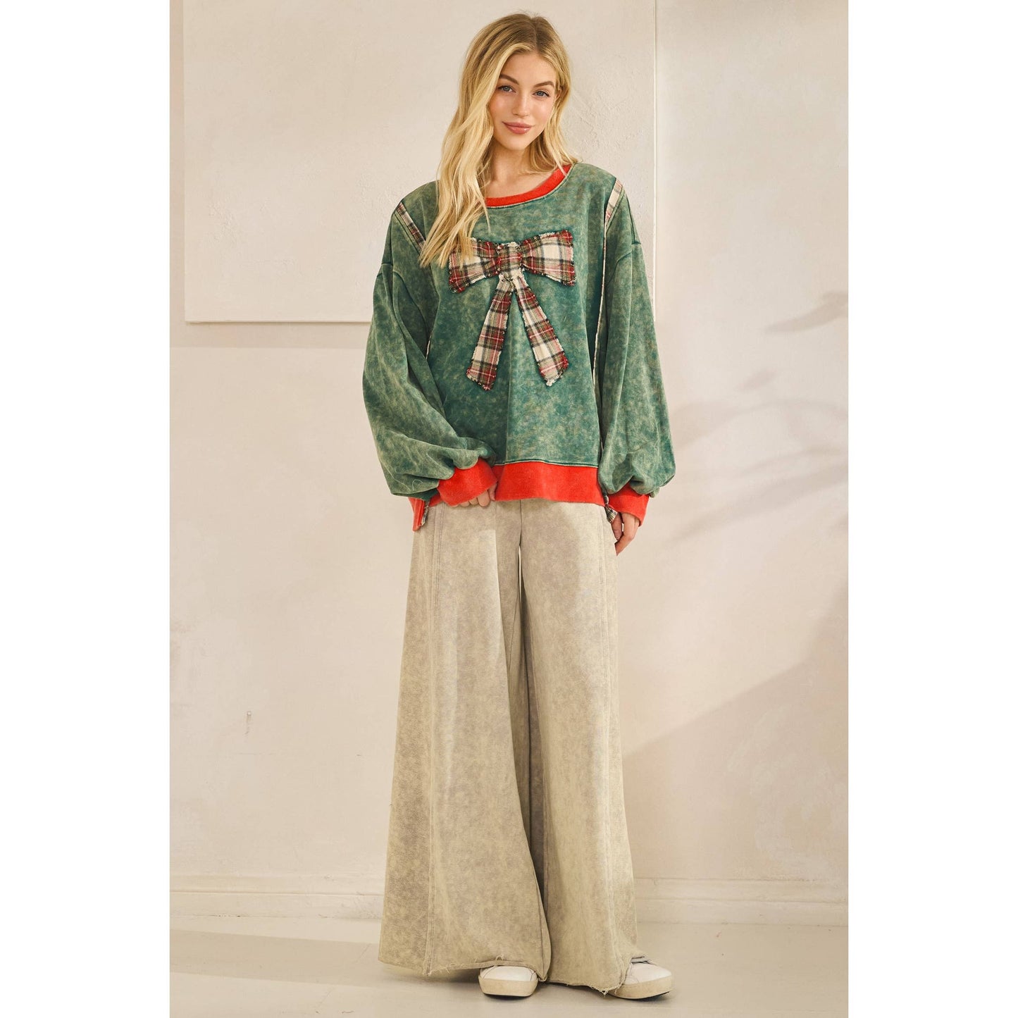 THE MERRY MINERAL-WASH BOW PULLOVER (ST8113)