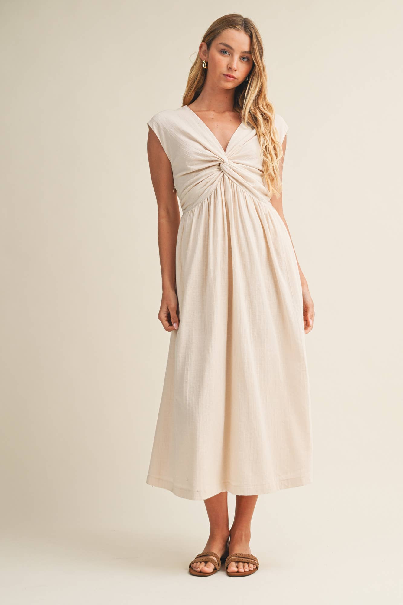 Twisted Knot Bodice A-Line Dress
