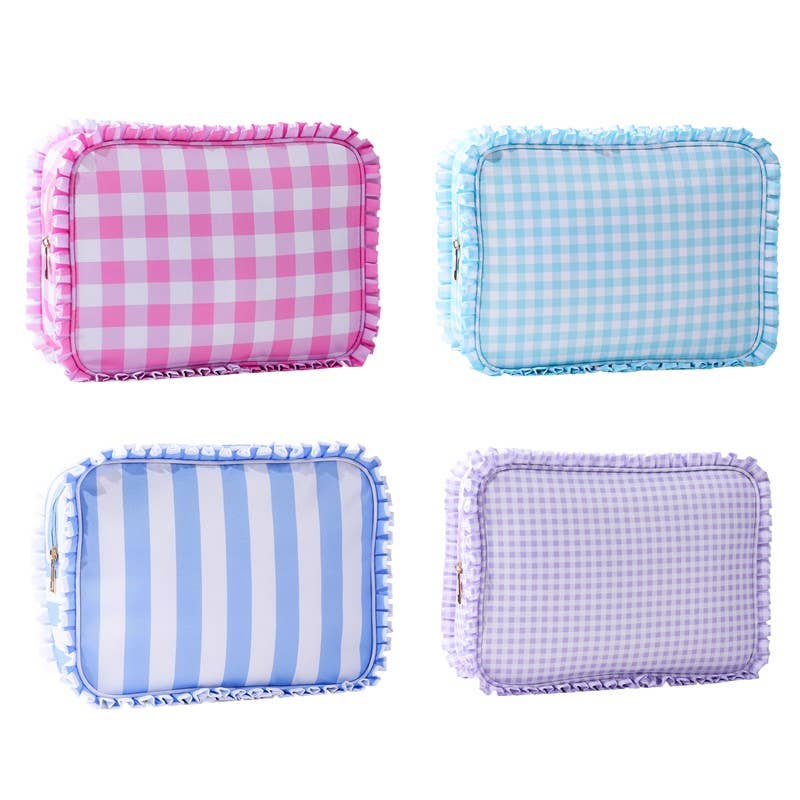 RUFFLE COSMETIC TRAVEL POUCH