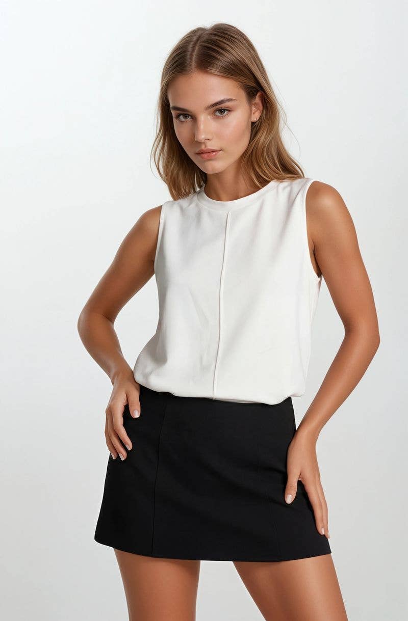 BRUSHED MODAL SLEEVELESS SWING TOP