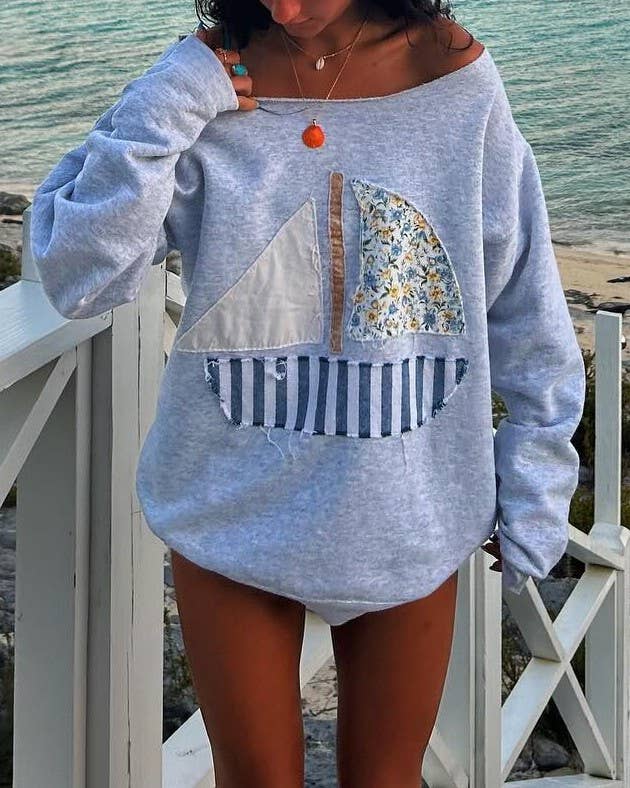 Long Sleeve Top/Sailboat