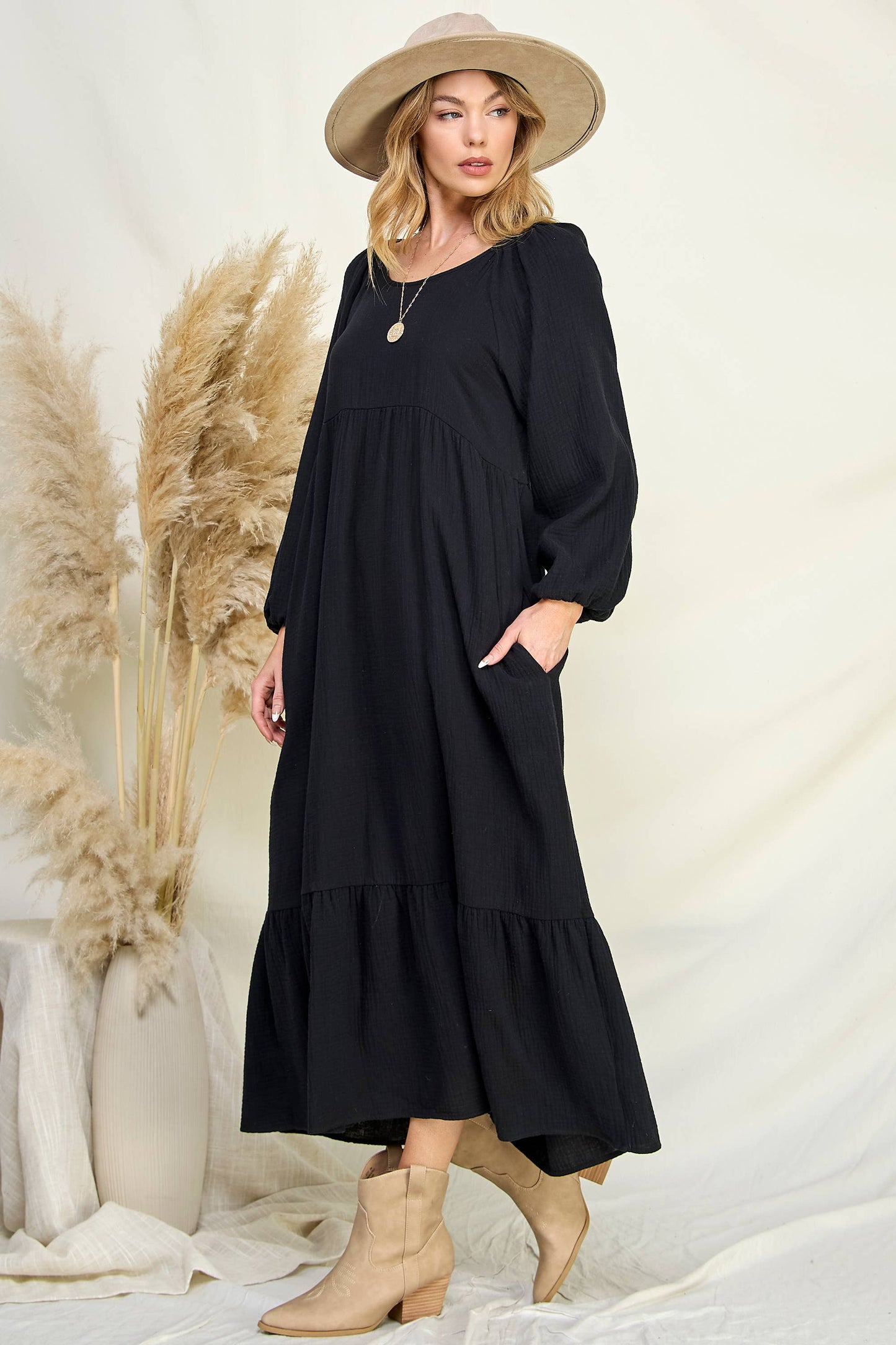 Cotton Gauze Ruffle Dress