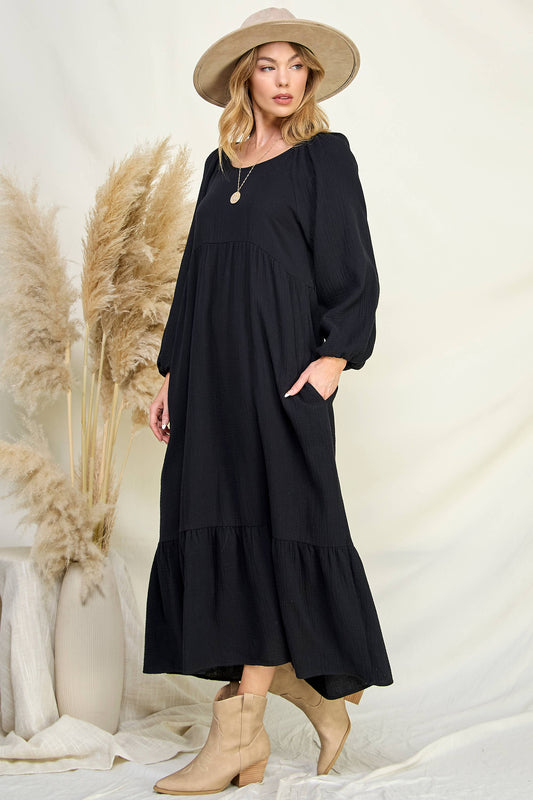 Cotton Gauze Ruffle Dress