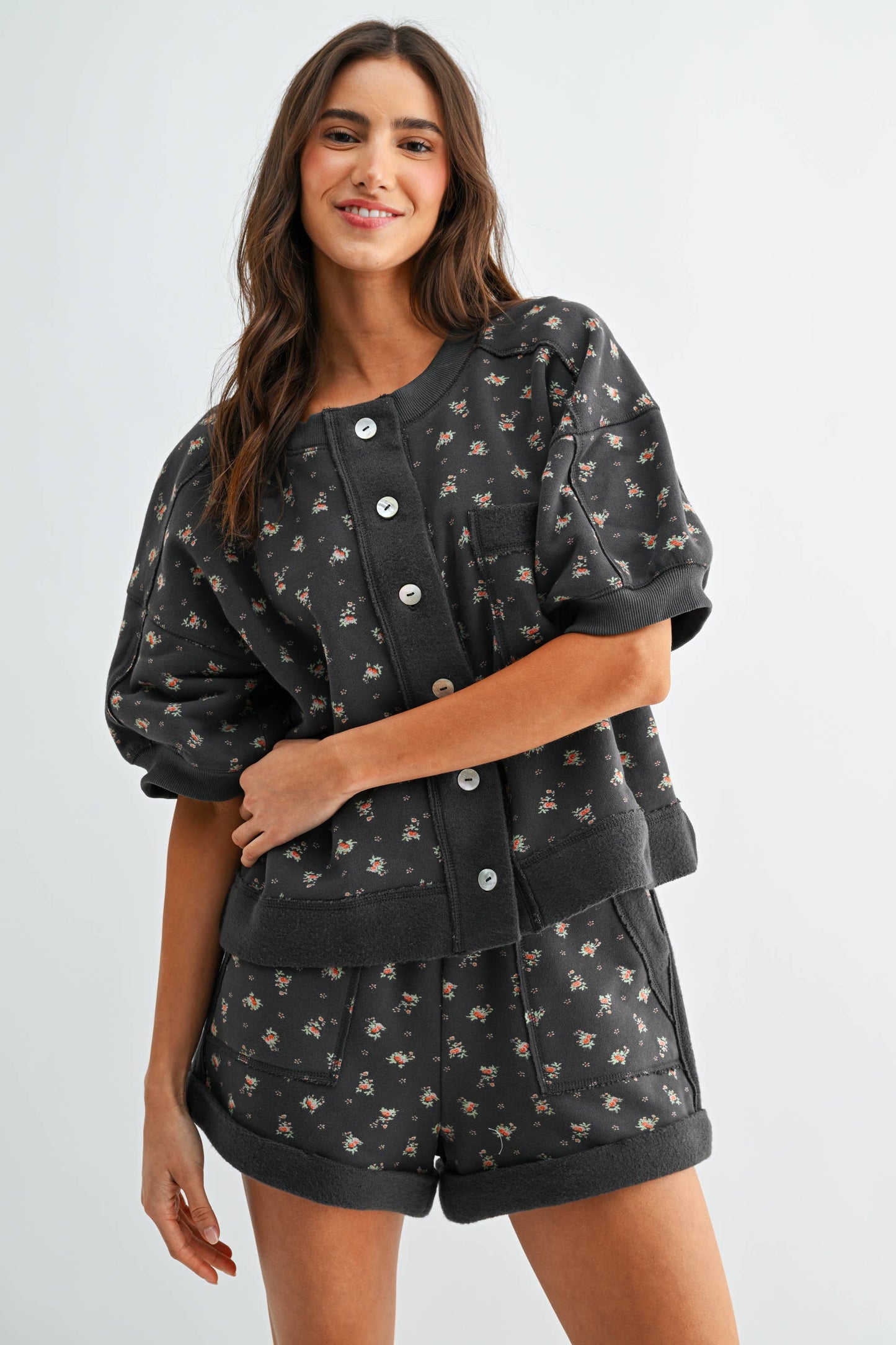 Floral Print Short Sleeve Set