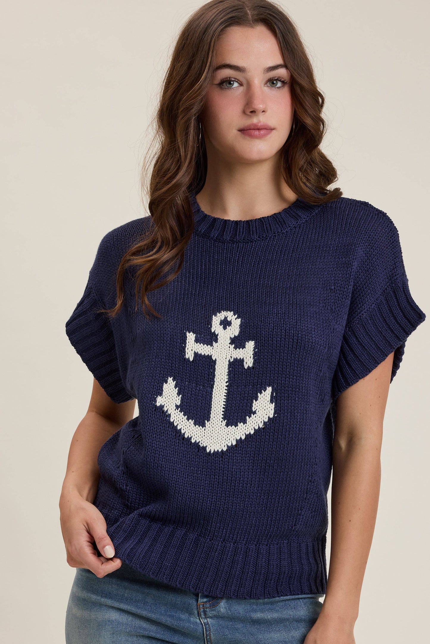 Coastal Anchor Sleeveless Sweater