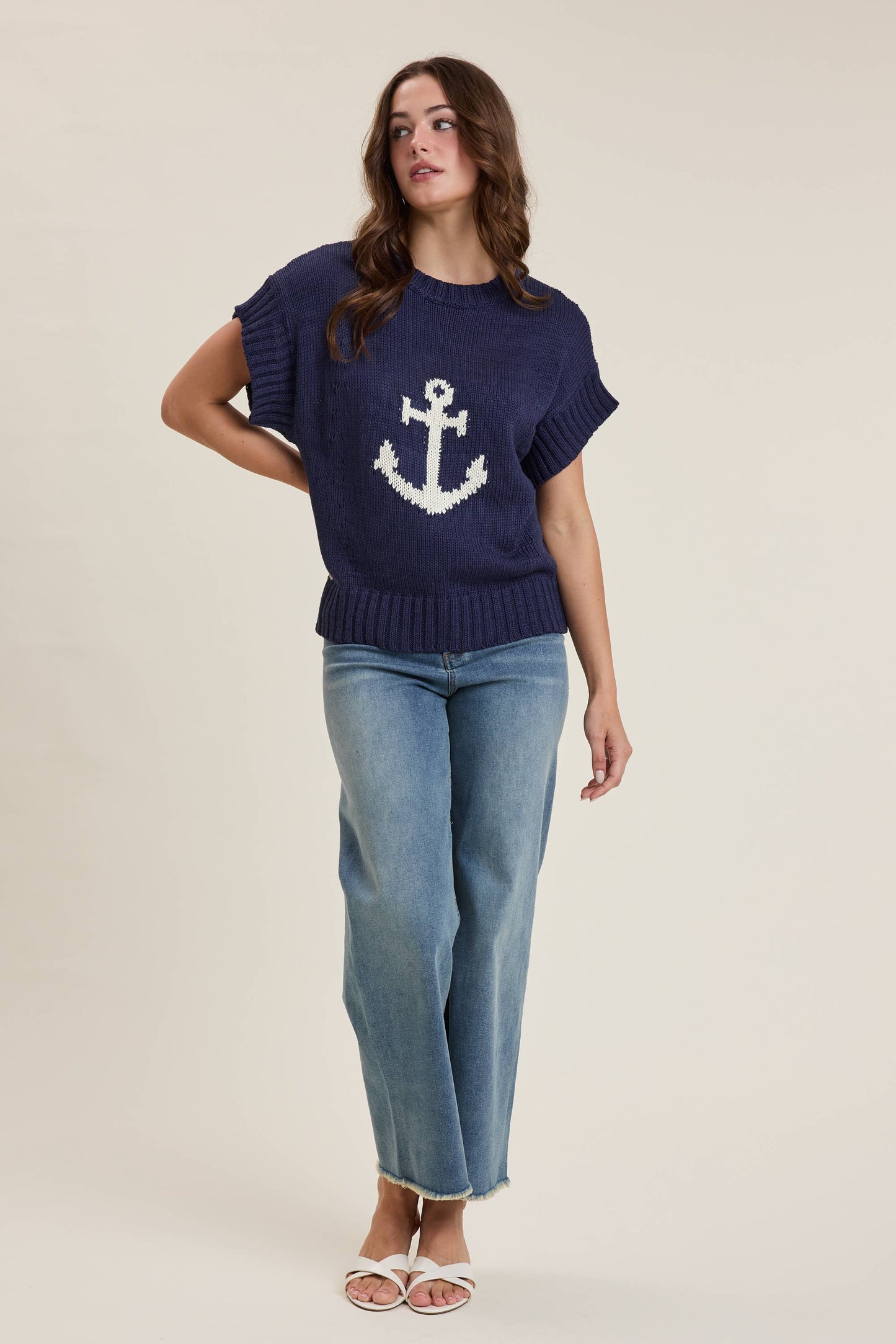 Coastal Anchor Sleeveless Sweater