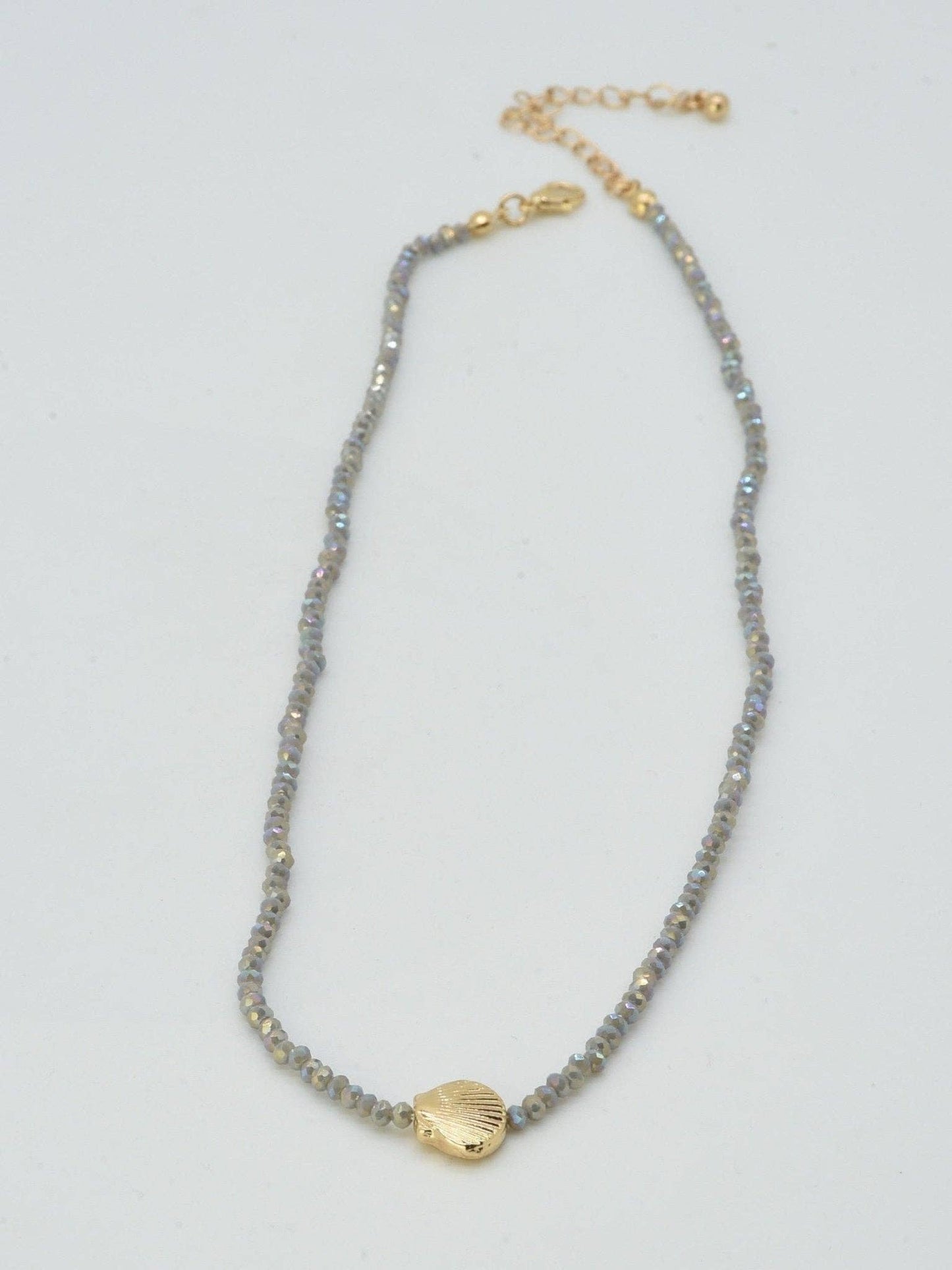 Beaded Shell Pendant Necklace