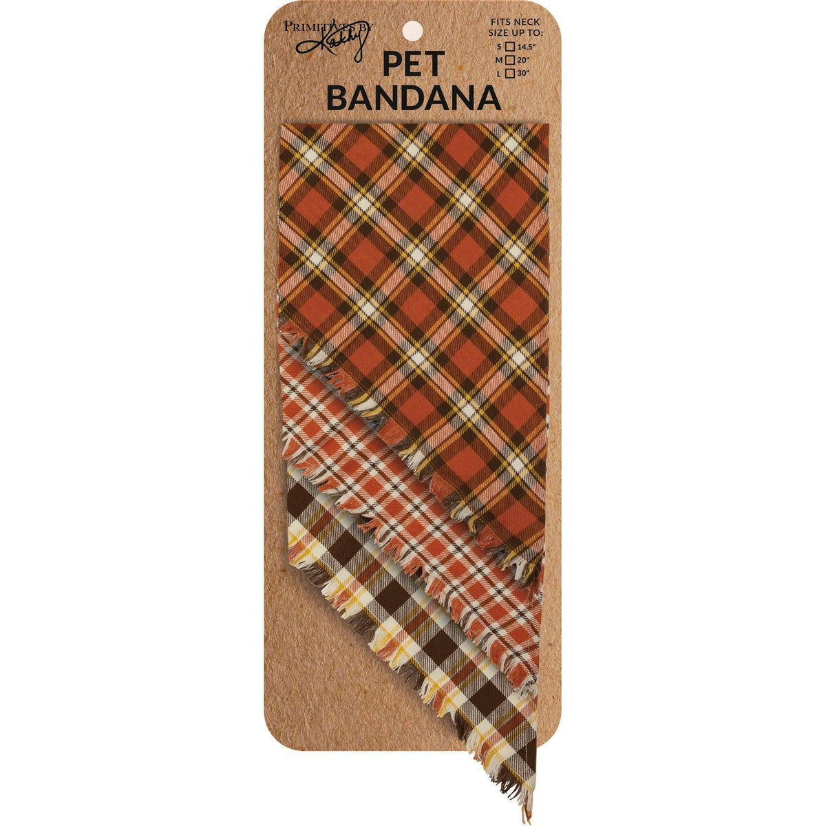 Fall Plaid Medium Pet Bandana Set