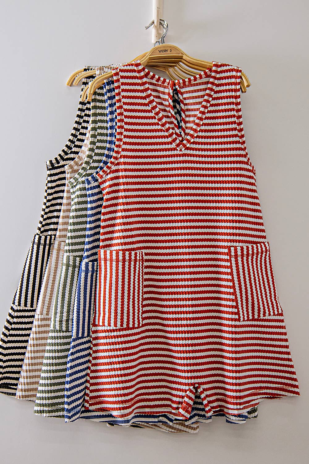 Striped Knit Comfy Romper