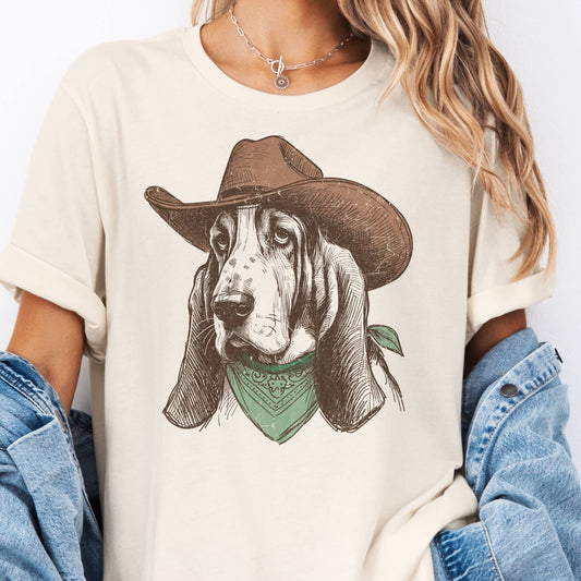Western Dog Cowboy Hound Graphic Tee