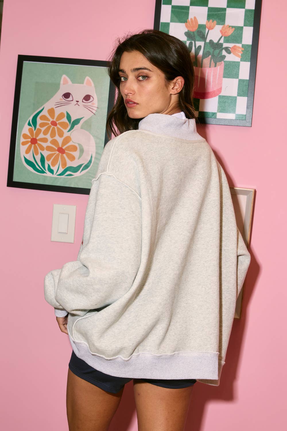 GEORGIA 'GEORGIA & GA' Print Reversible Mockneck Swea