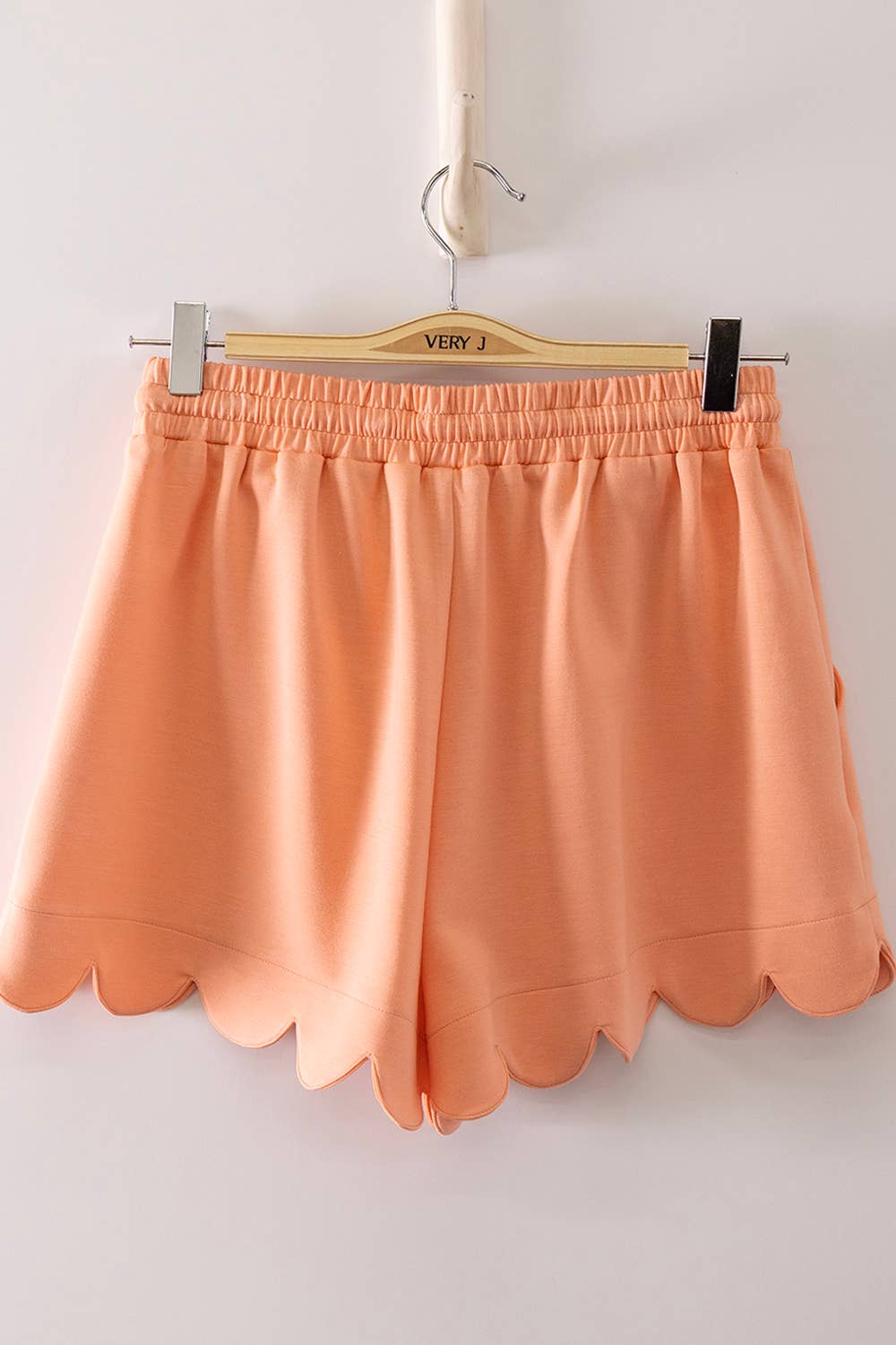Half-Zip Scallop Shorts Set