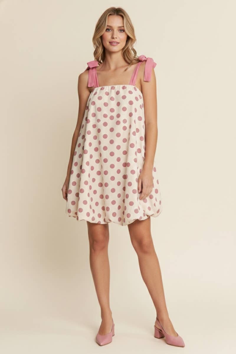 A-line Polka-dot Mini Dress