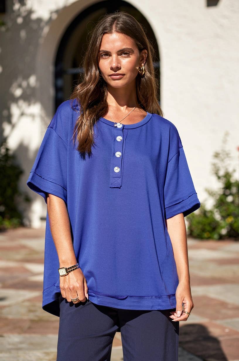 Textured Terry Knit Top