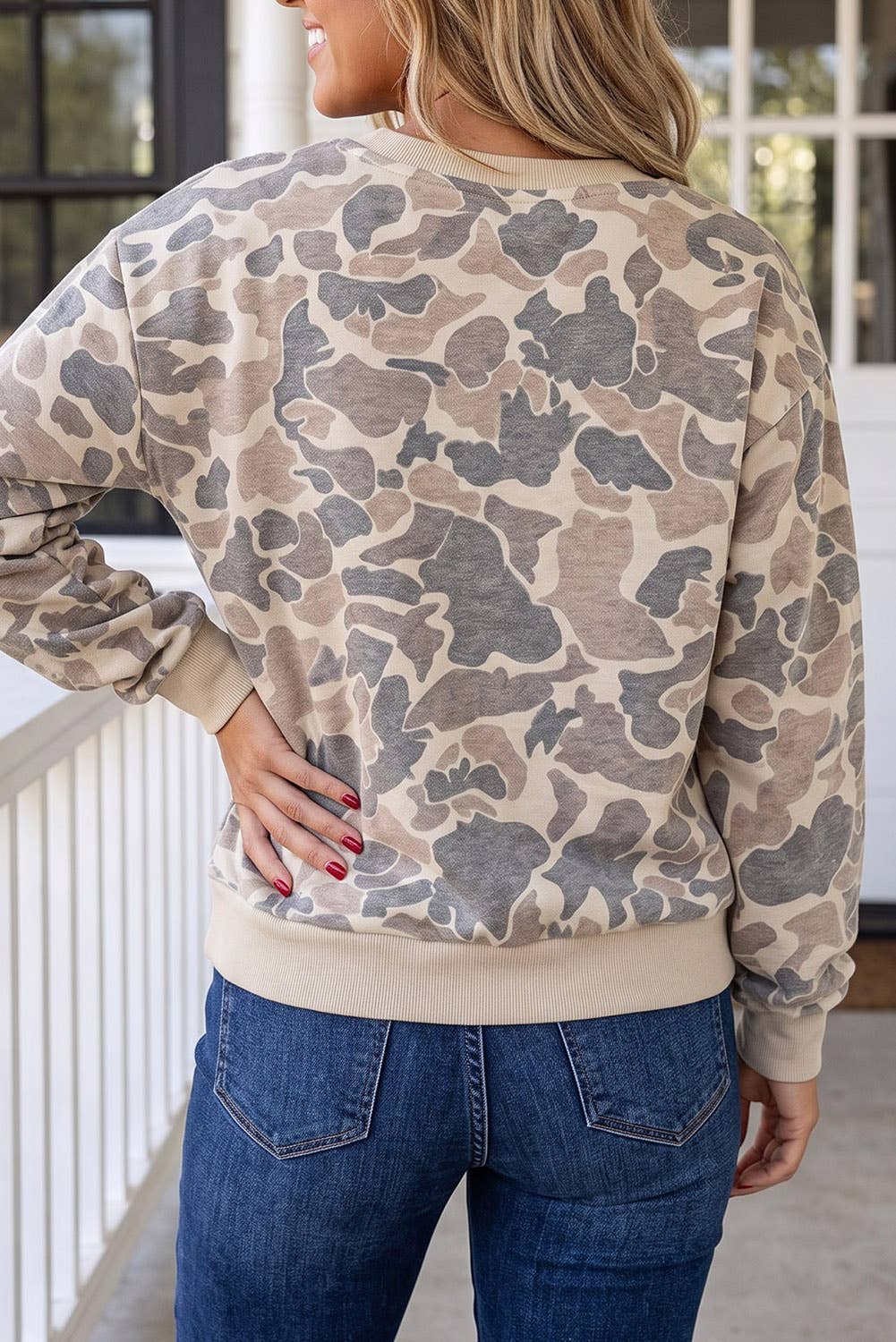 Western Camo Mock Neck Sweatshirt