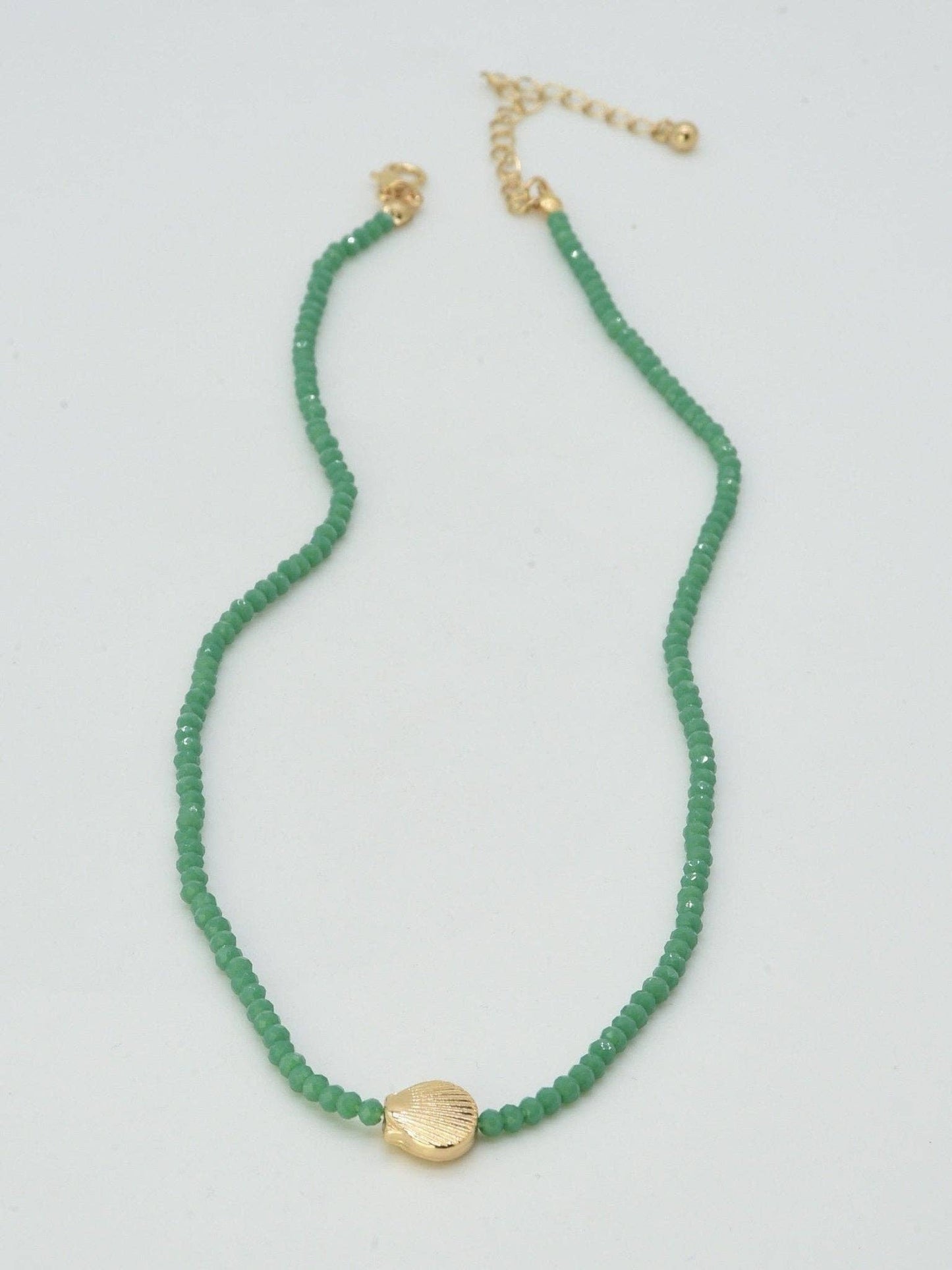Beaded Shell Pendant Necklace