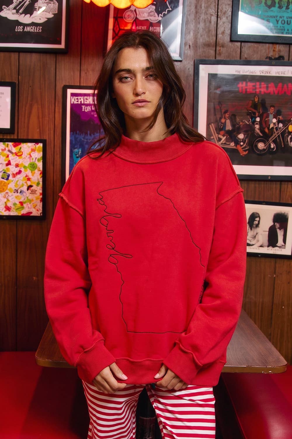 Georgia Map Outline Embroidered Sweatshirt
