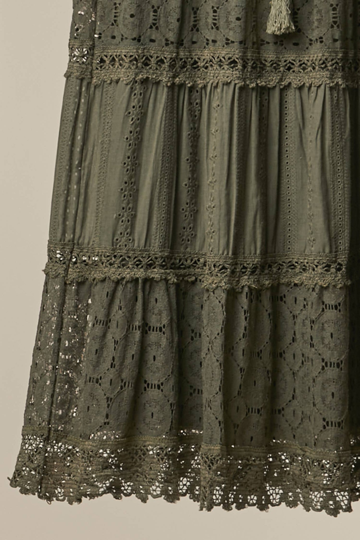 Maxi Skirt with Lace Trim