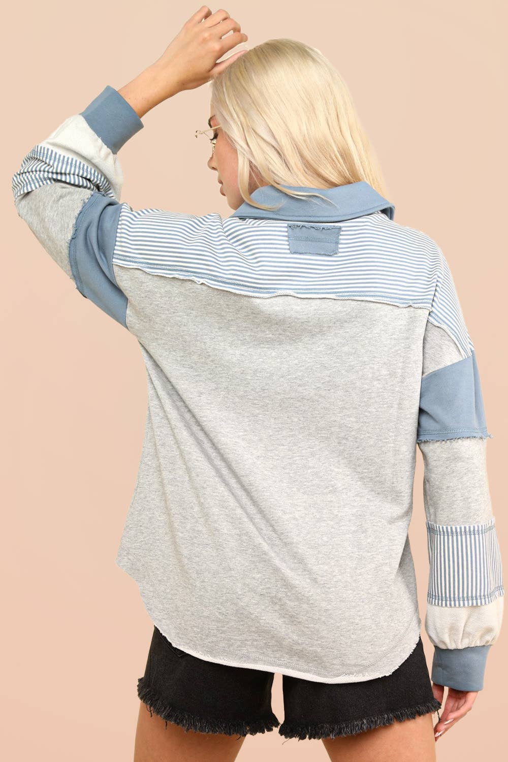 Color Block Oversized Casual Knit Top