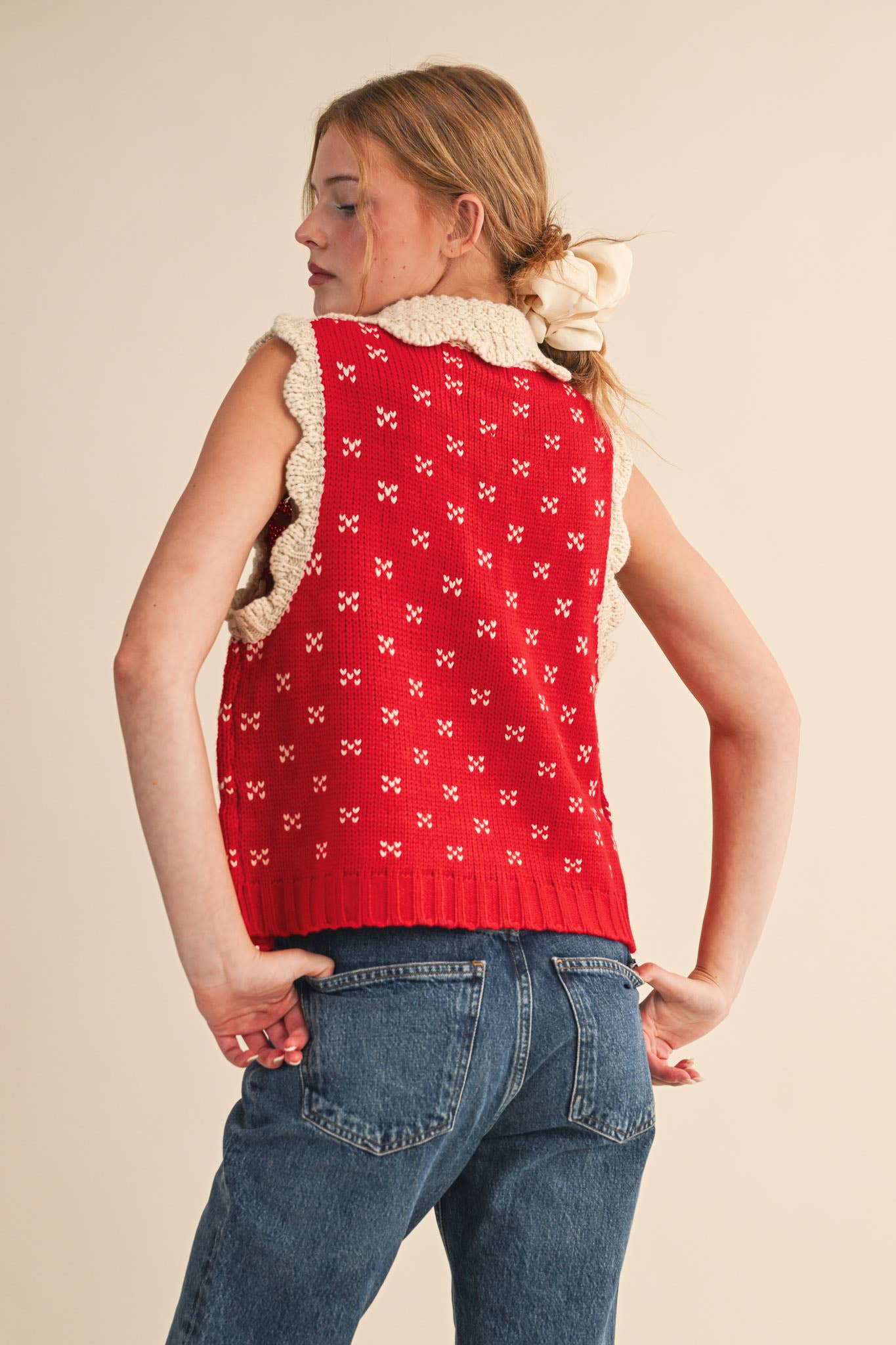 DOLL COLLAR SWEATER VEST