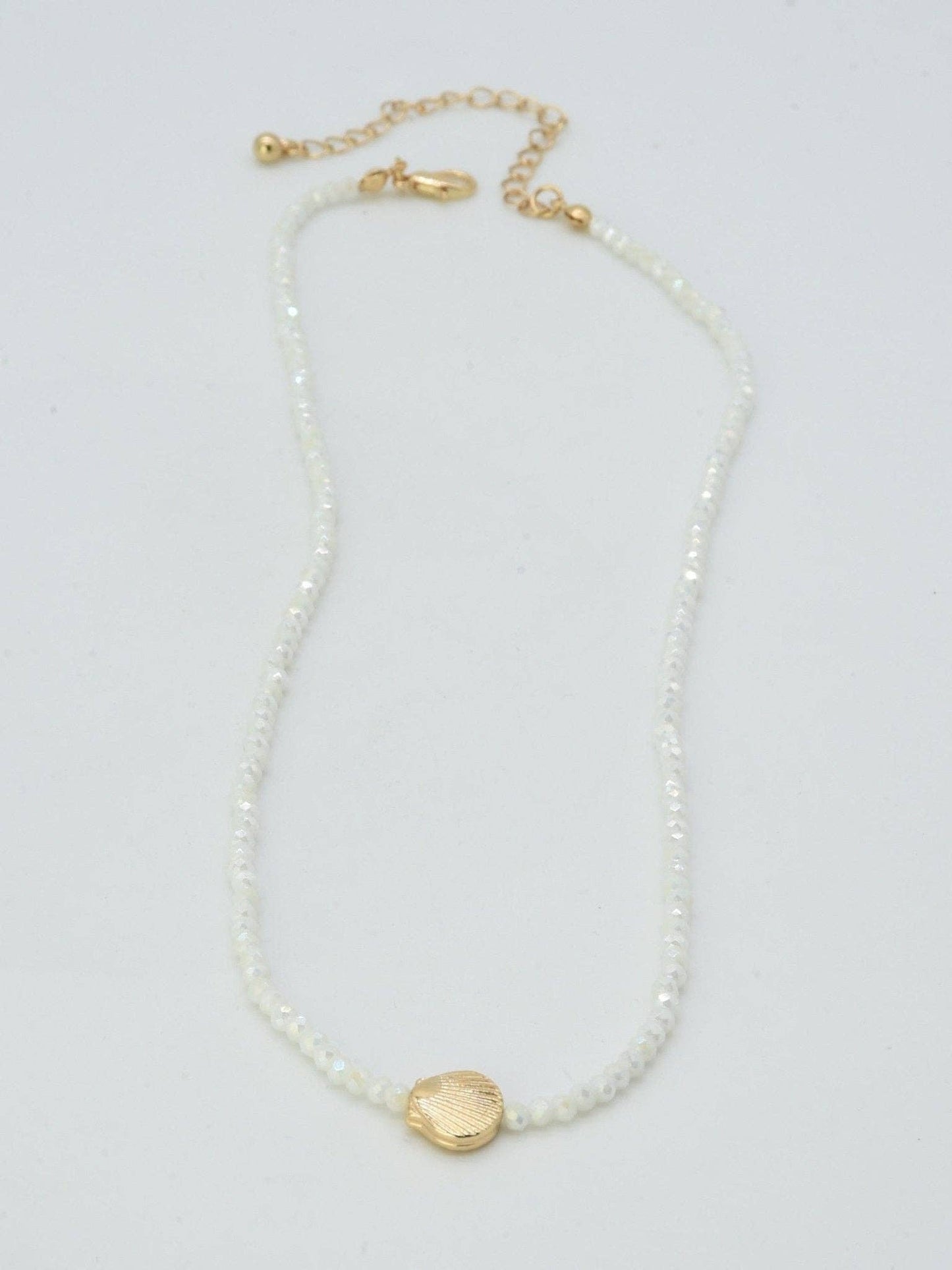 Beaded Shell Pendant Necklace