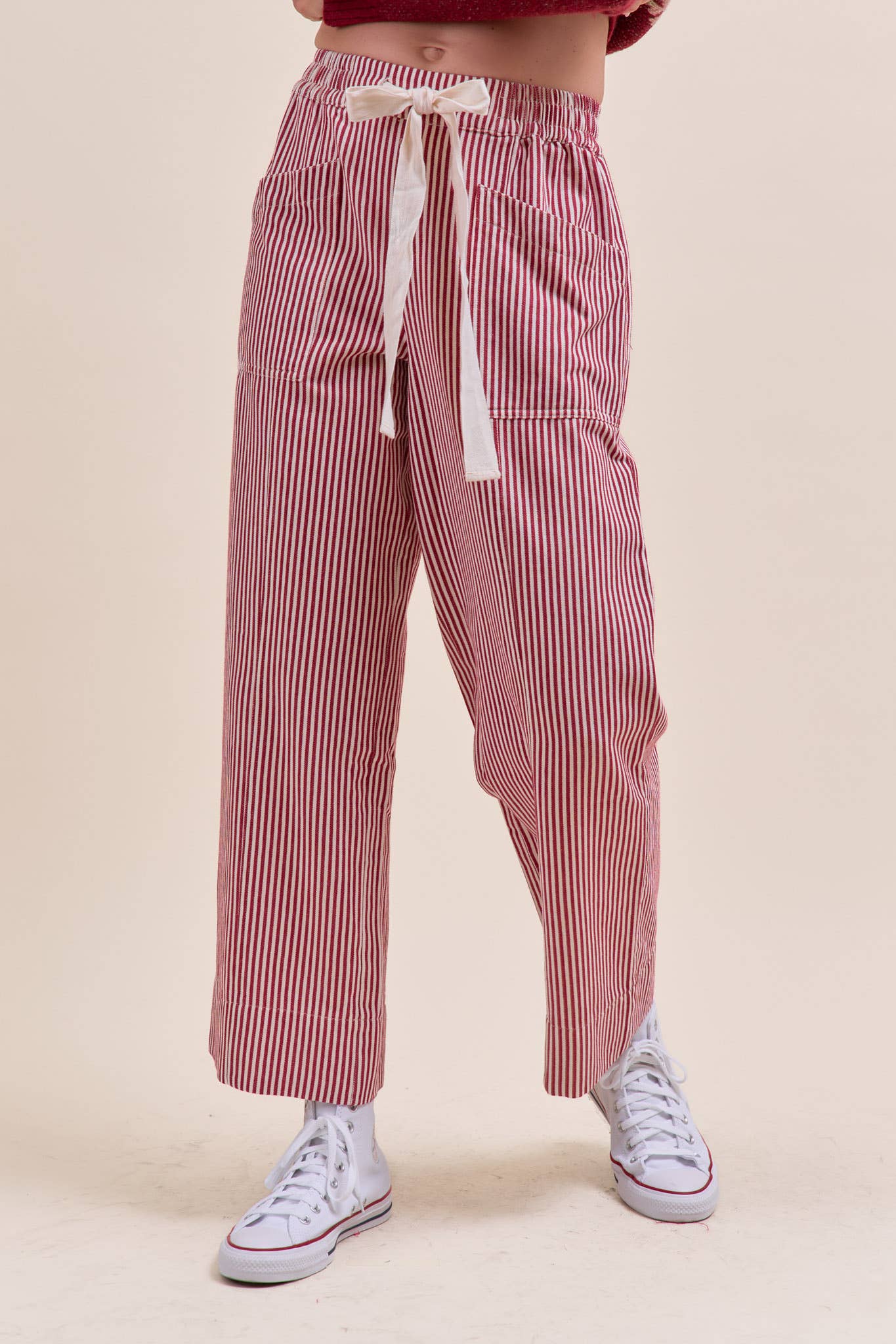 STRIPED WIDE LEG PANTS