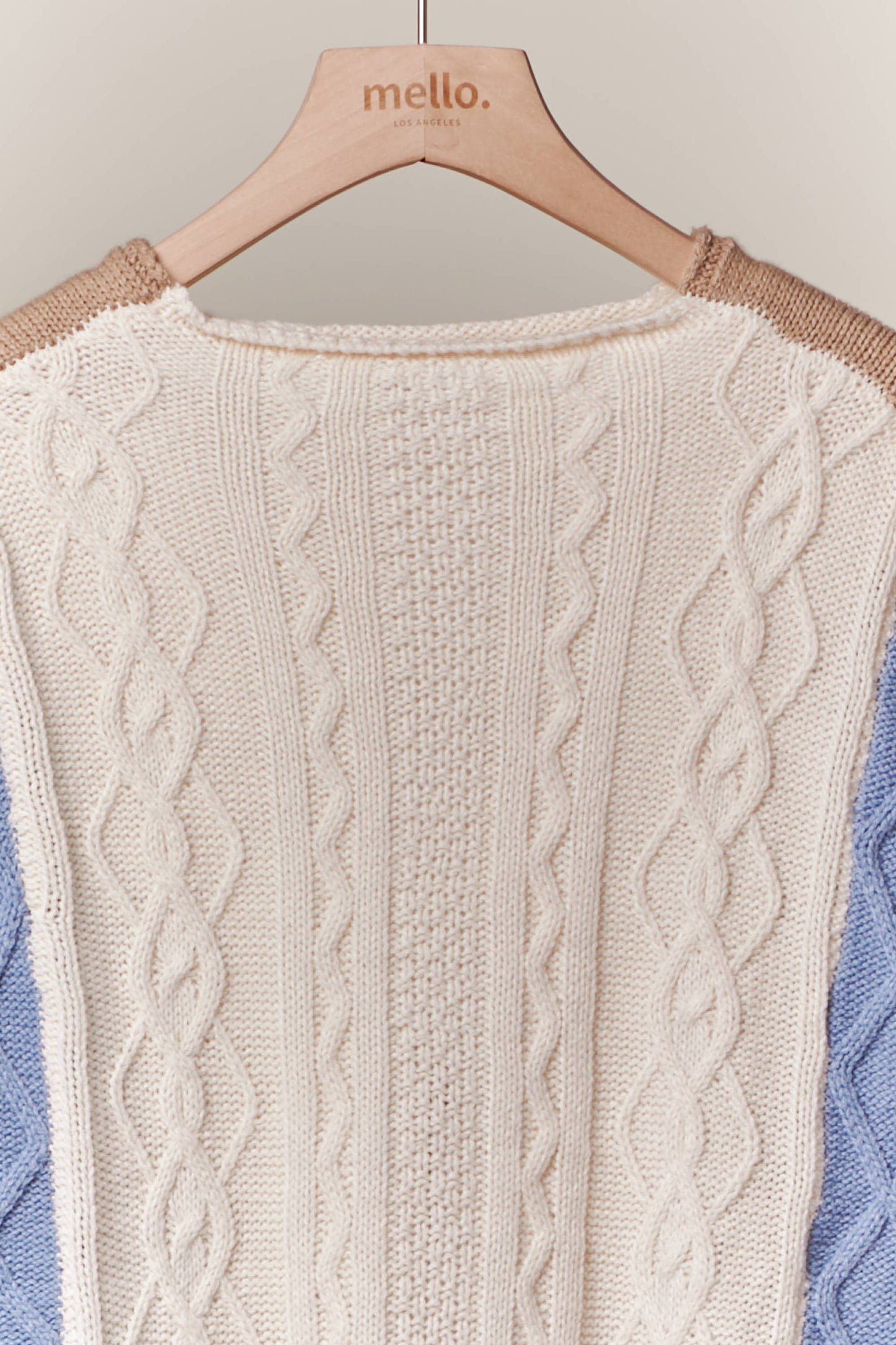 Color Block Sweater with Laced Sleeves