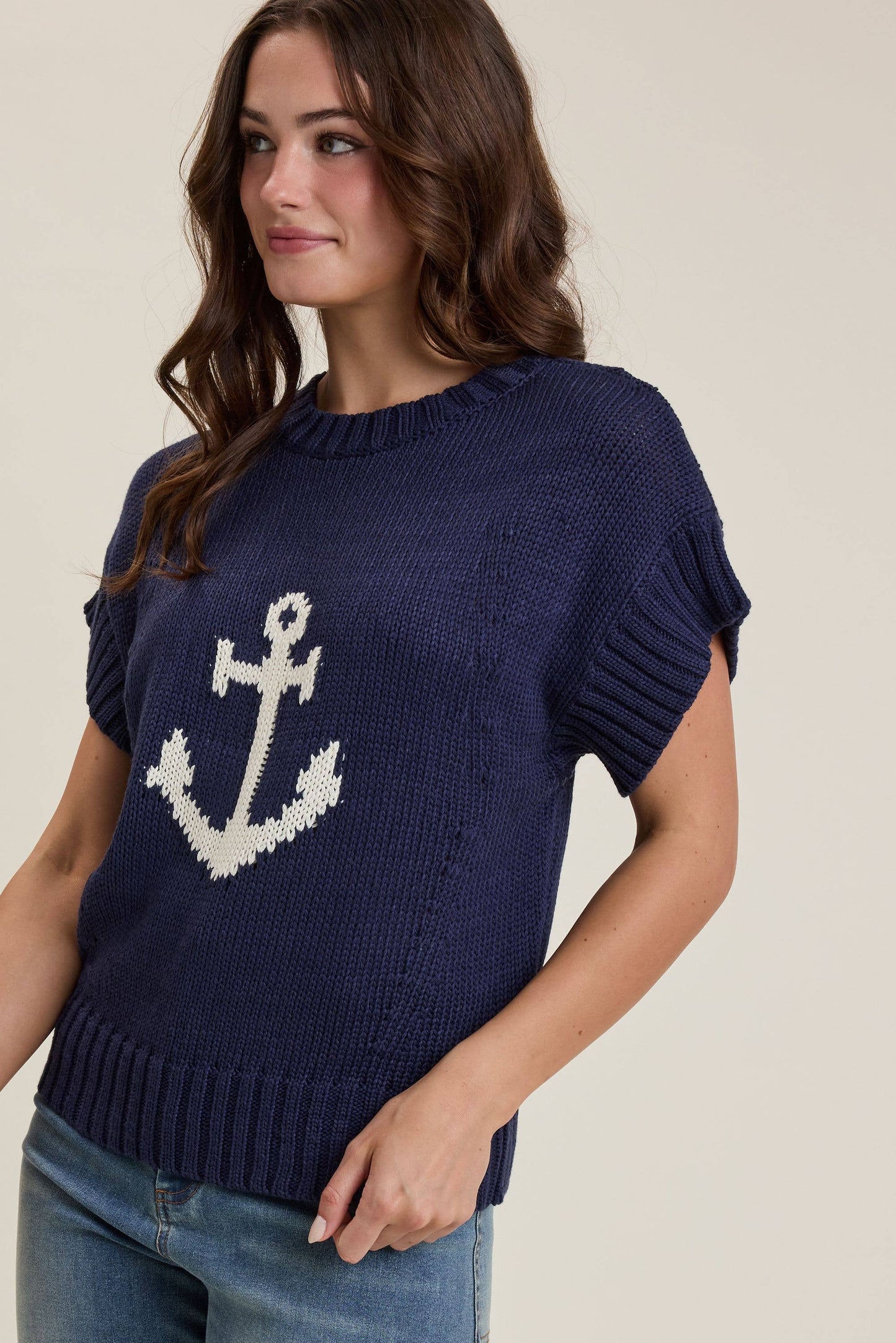 Coastal Anchor Sleeveless Sweater