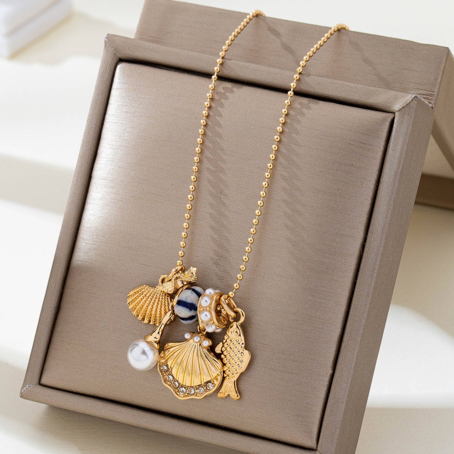 Nautical Charm Ball Chain Necklace